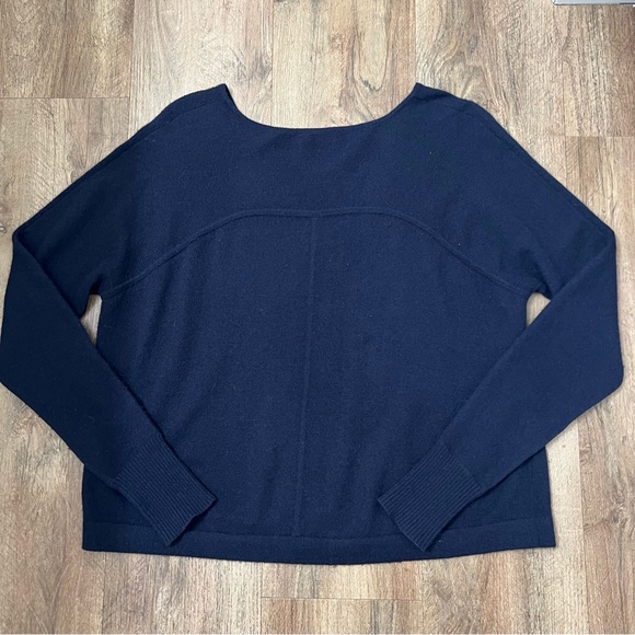 Vince V-Neck 100% Cashmere Navy Blue Sweater - Picture 7 of 12